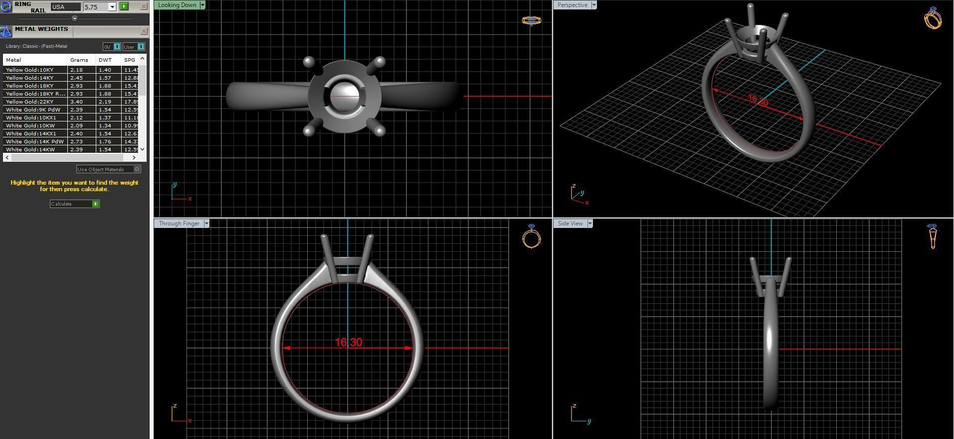 Wedding diamond ring 3D print model_31