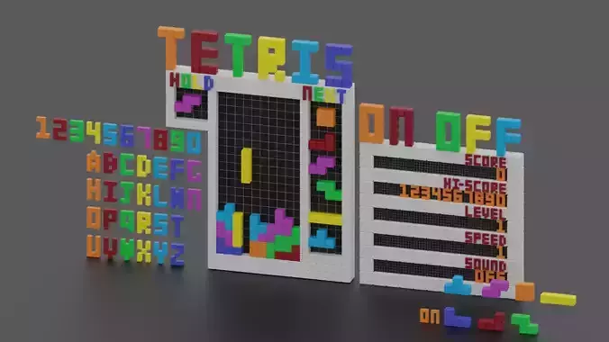 Cartoon Tetris Bricks Scene