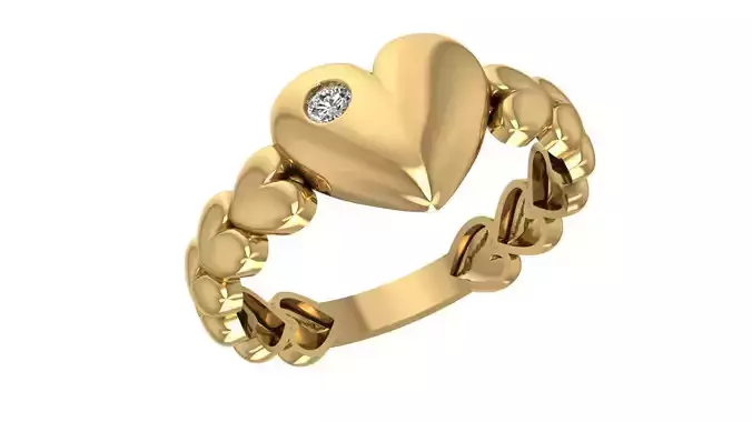 Heart Ring 3D print model