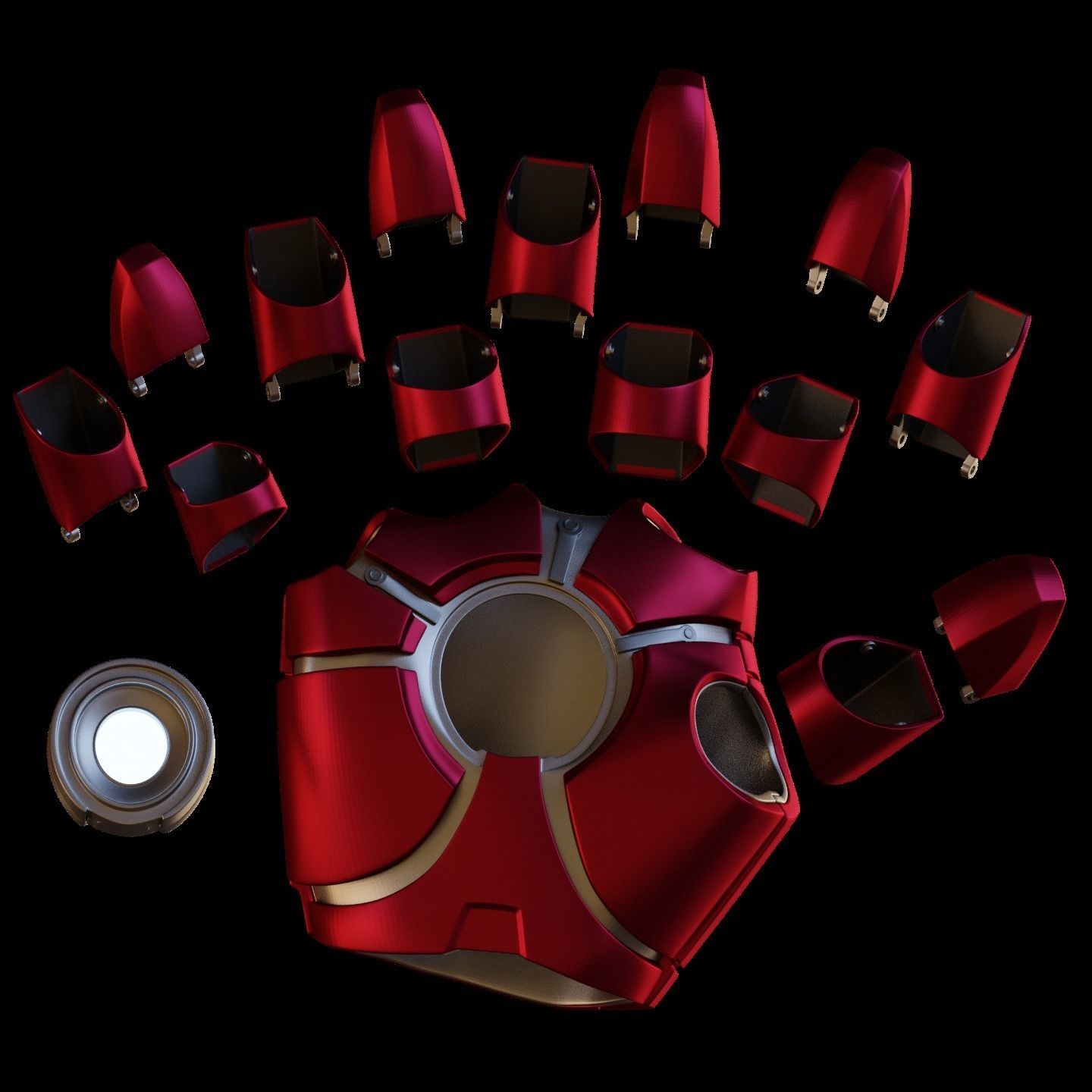 No BS Ironman Glove with Hinged Fingers 3D print model_3