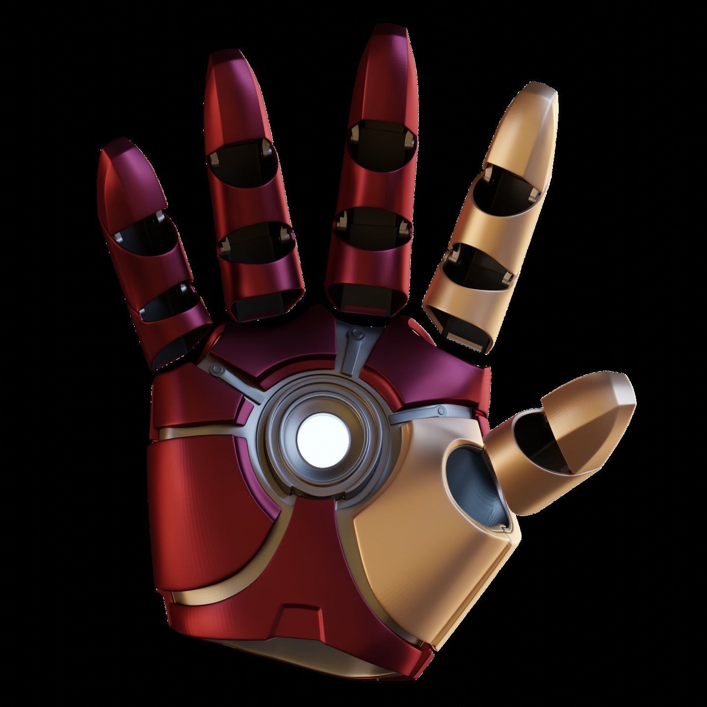 No BS Ironman Glove with Hinged Fingers 3D print model_5