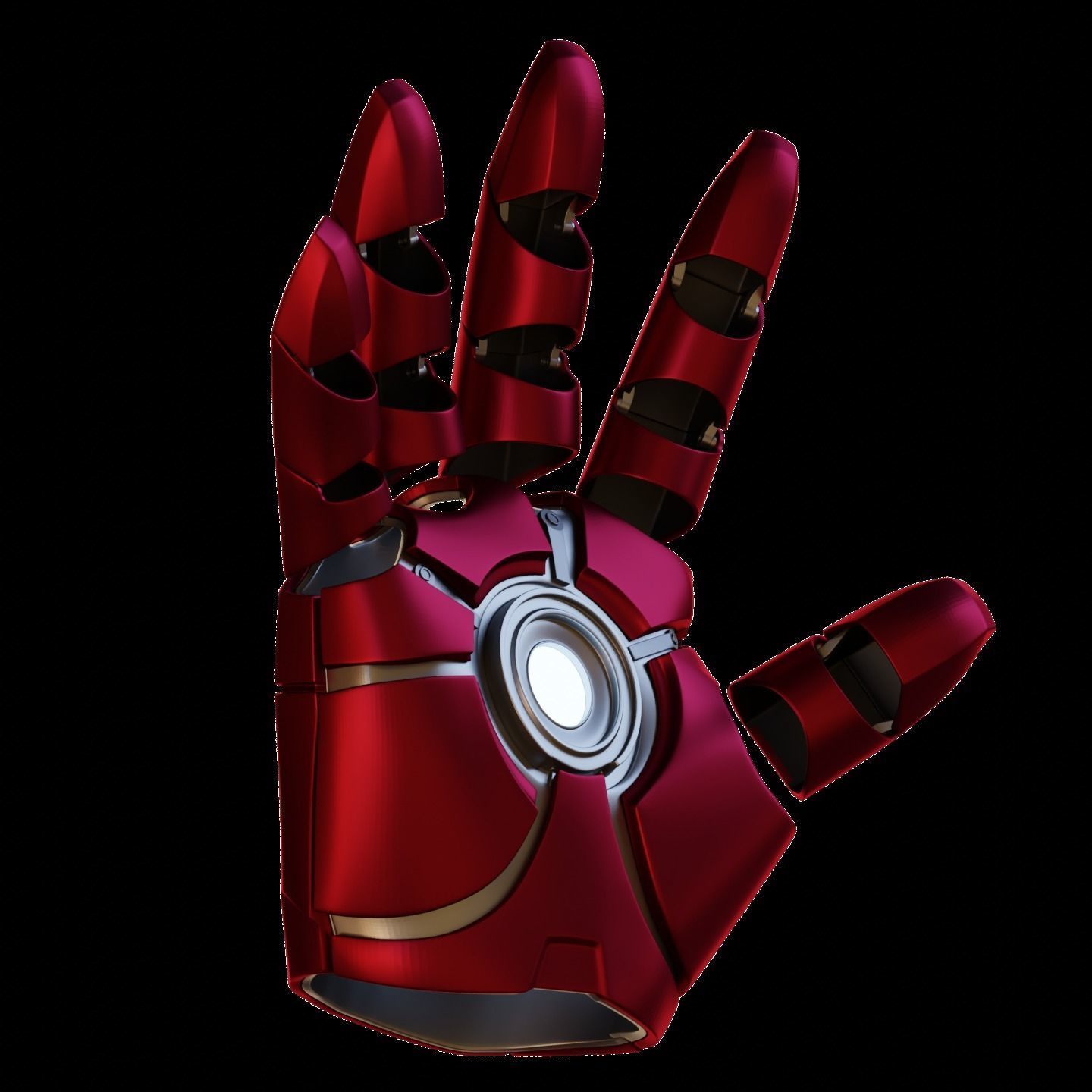 No BS Ironman Glove with Hinged Fingers 3D print model_7