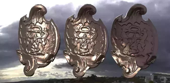 Military Medieval Crest Shield  3D model