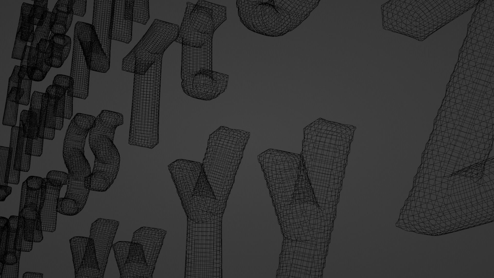 Balloons Alphabet 3D Model Free 3D model_6