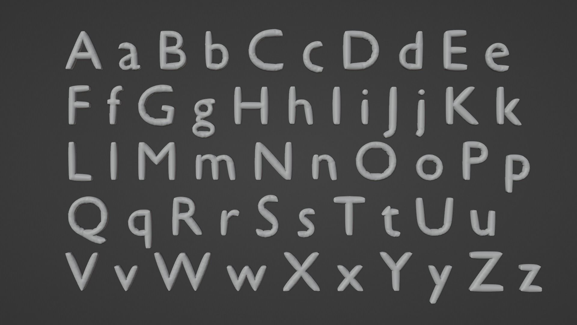 Balloons Alphabet 3D Model Free 3D model_2