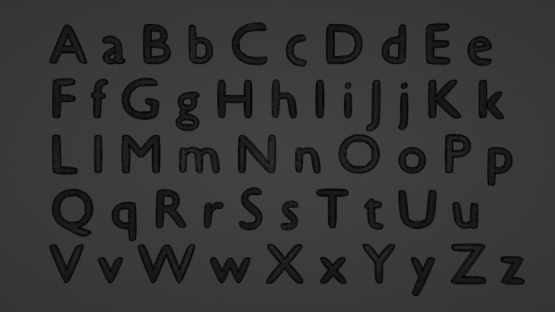 Balloons Alphabet 3D Model Free 3D model_1