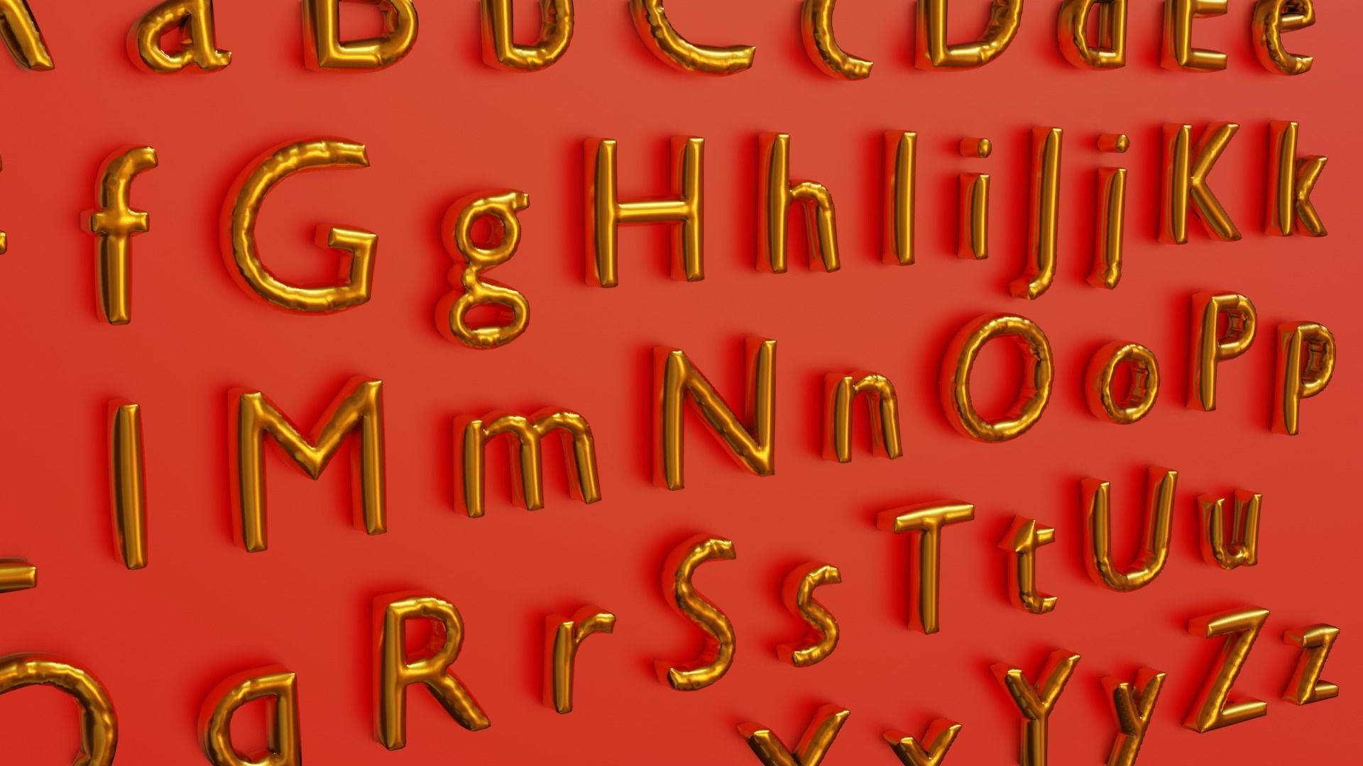 Balloons Alphabet 3D Model Free 3D model_5