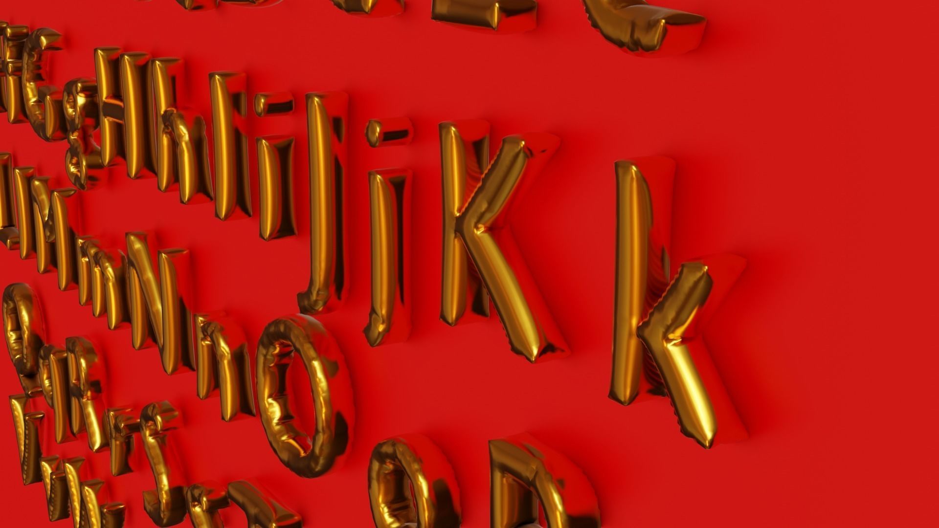 Balloons Alphabet 3D Model Free 3D model_4