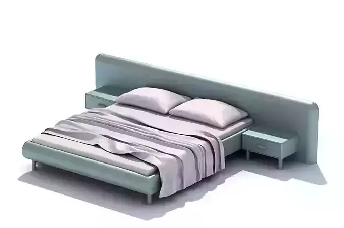 Modern Pastel Bed Set With Night Stands