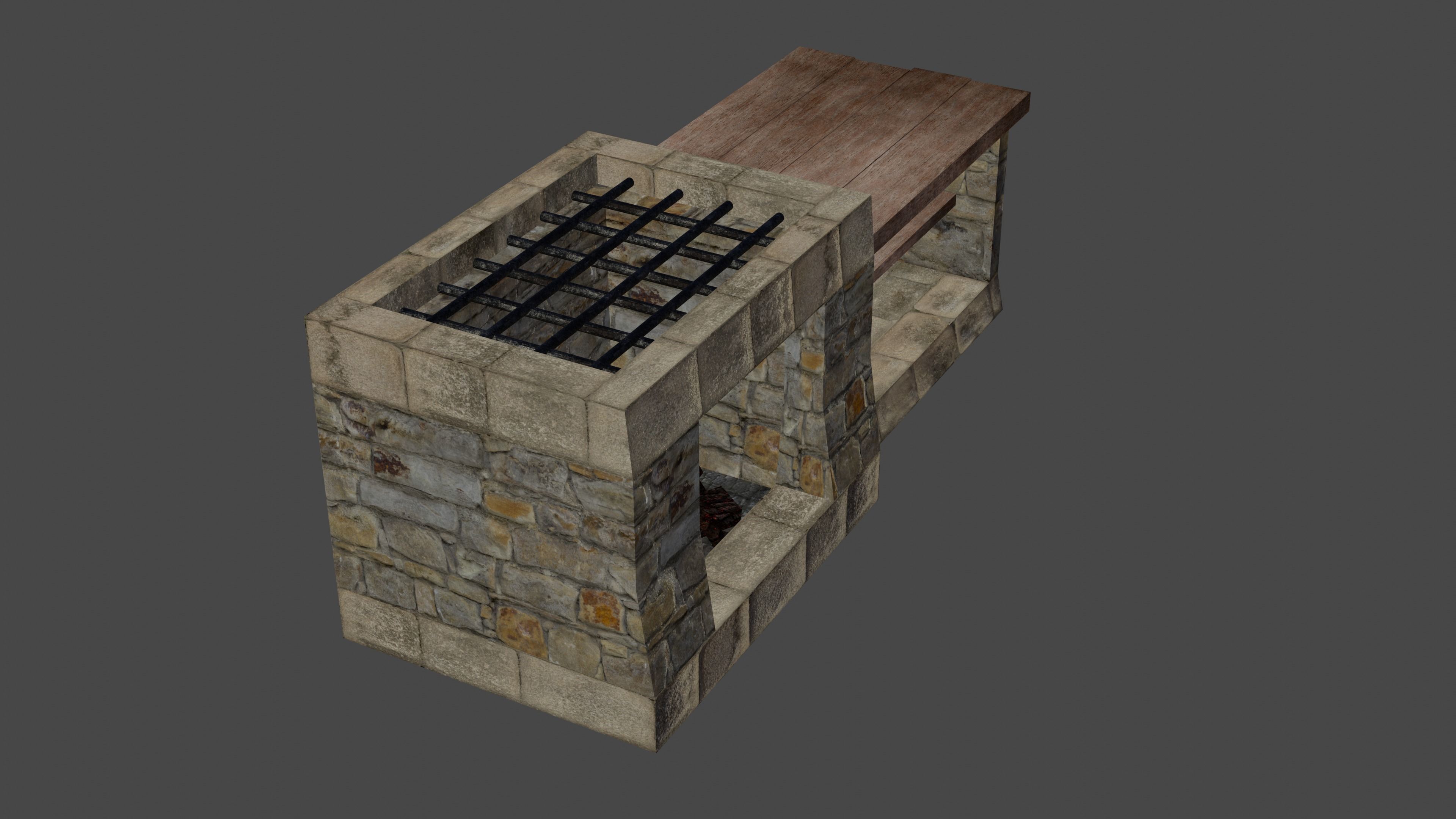 Medieval furnace - Lowpoly Game Ready Low-poly 3D model_1
