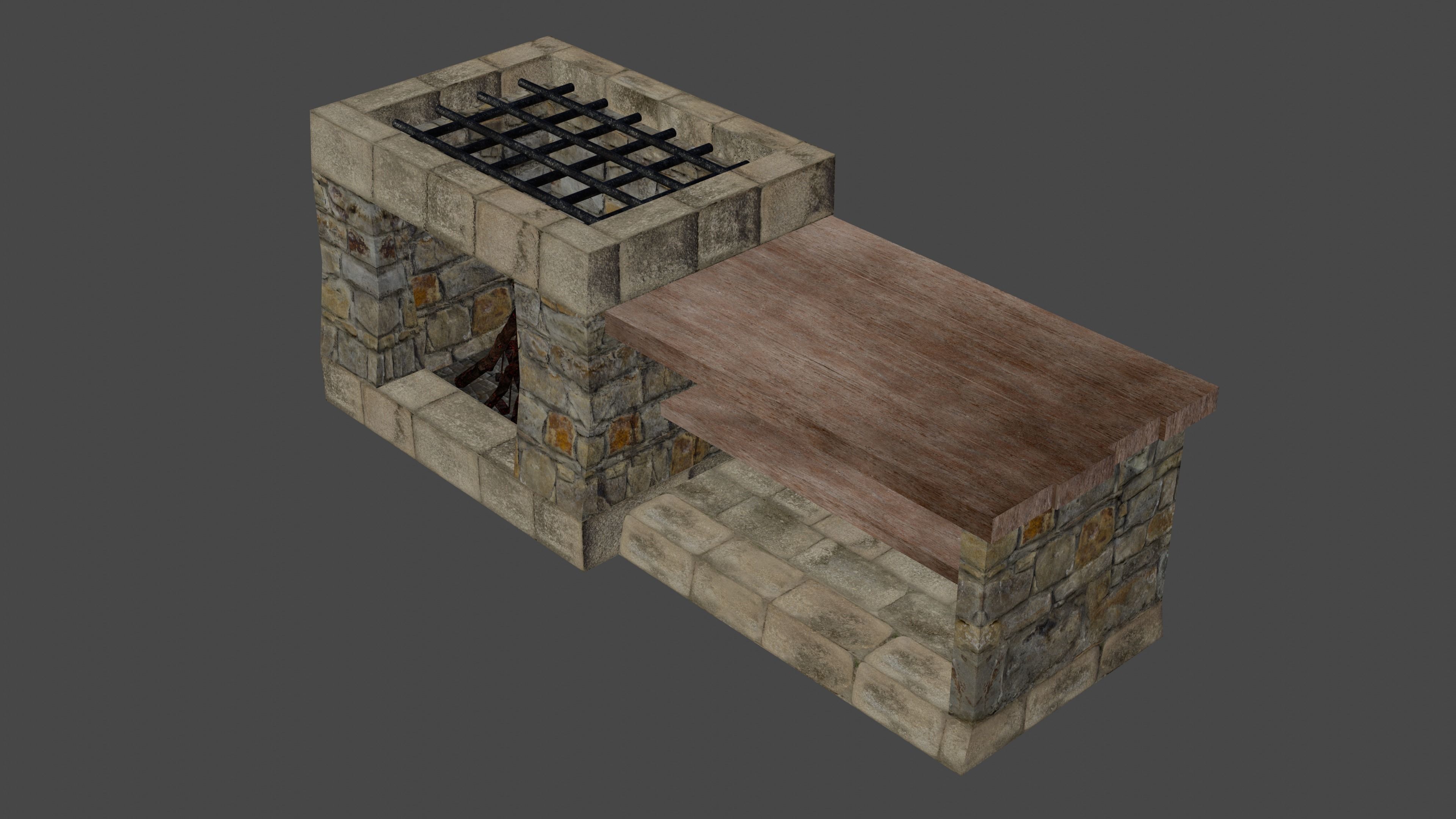 Medieval furnace - Lowpoly Game Ready Low-poly 3D model_2