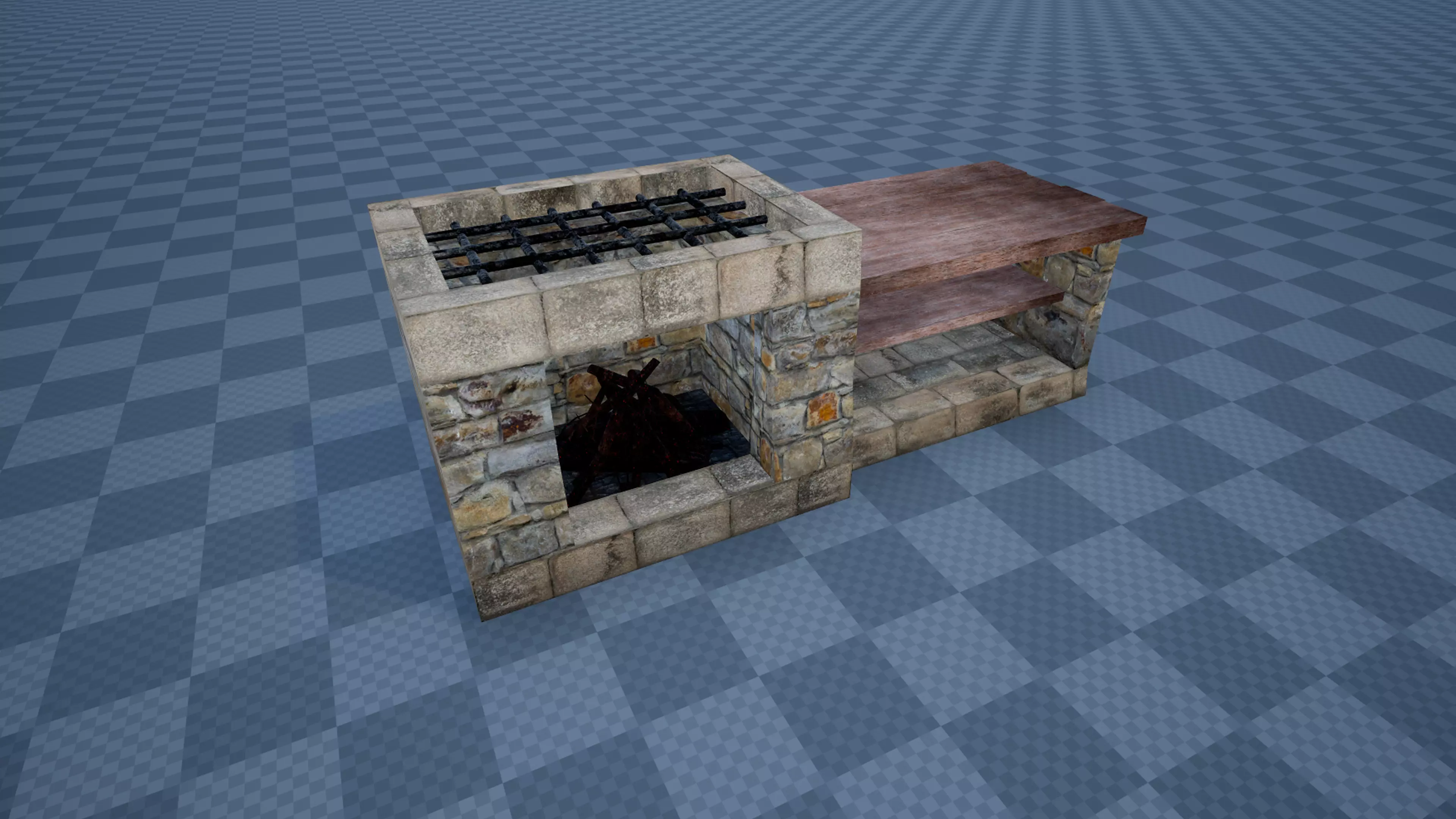 Medieval furnace - Lowpoly Game Ready Low-poly 3D model_0