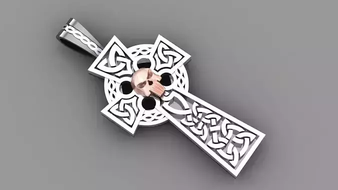 skull cross pendent 3D print model