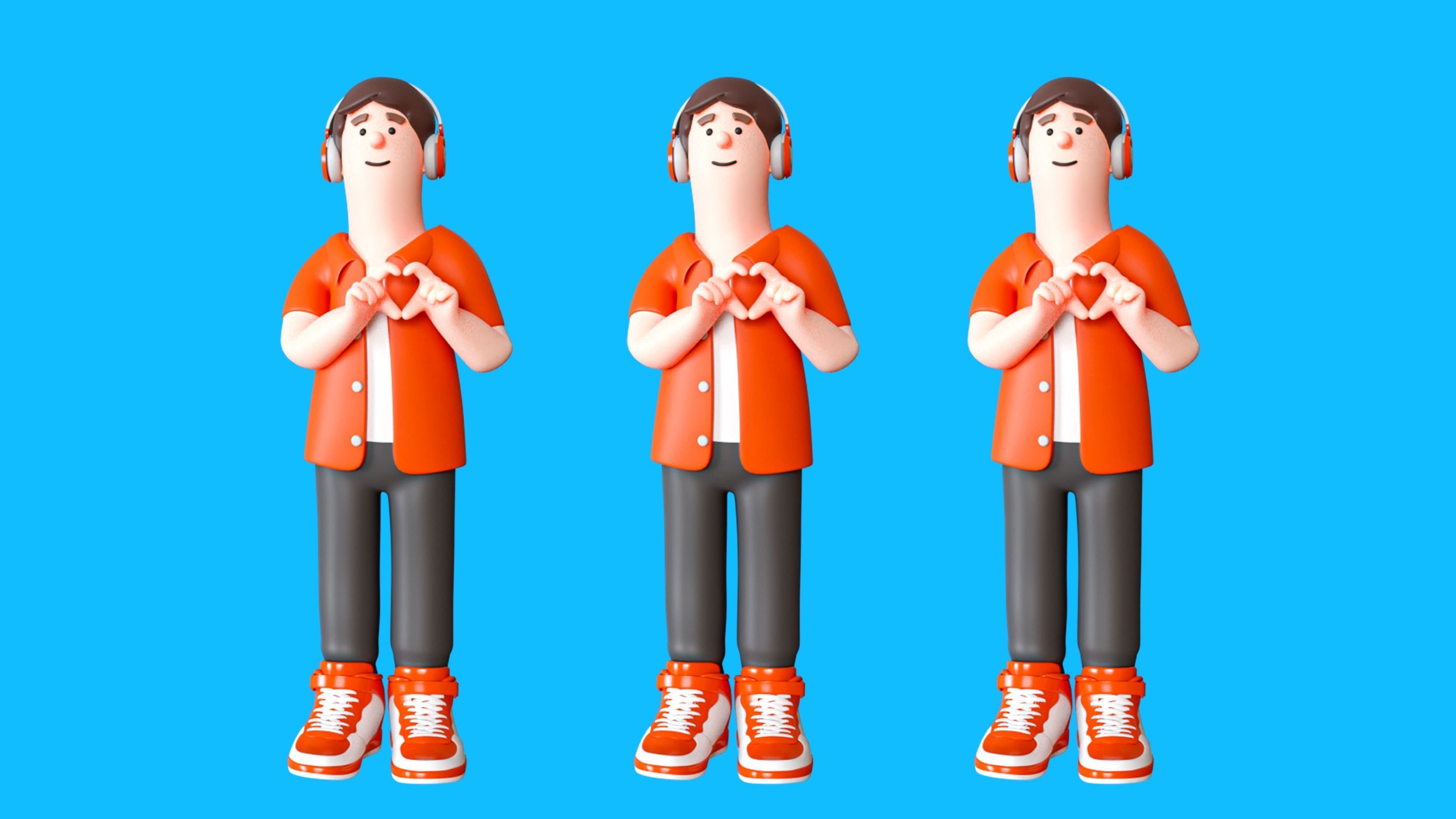 Cartoon Characters Low-poly 3D model_17