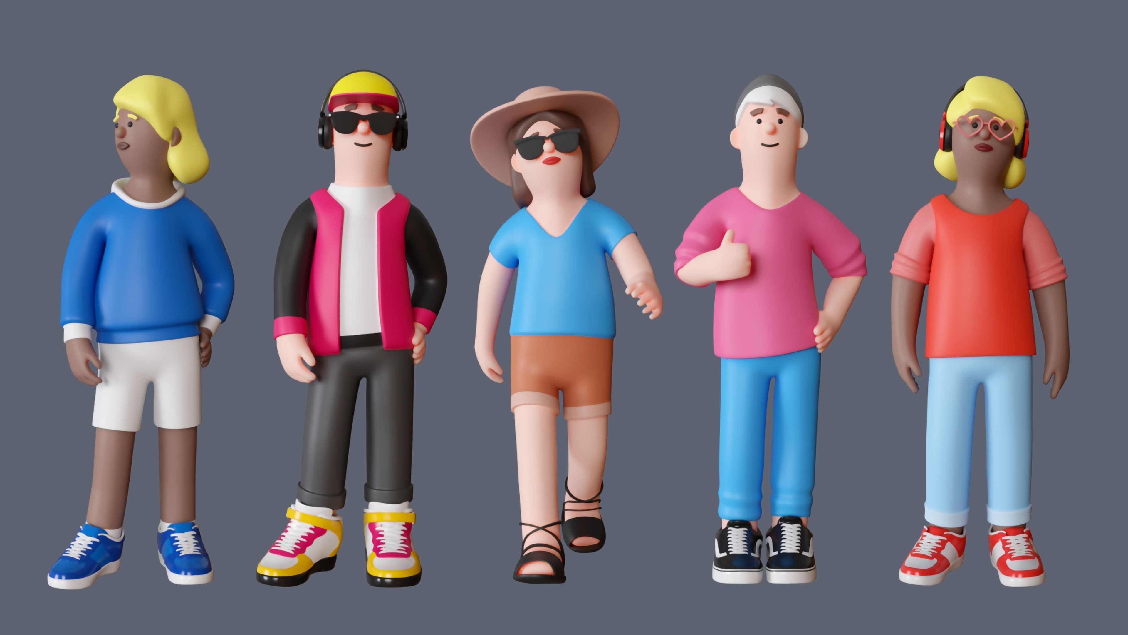 Cartoon Characters Low-poly 3D model_7