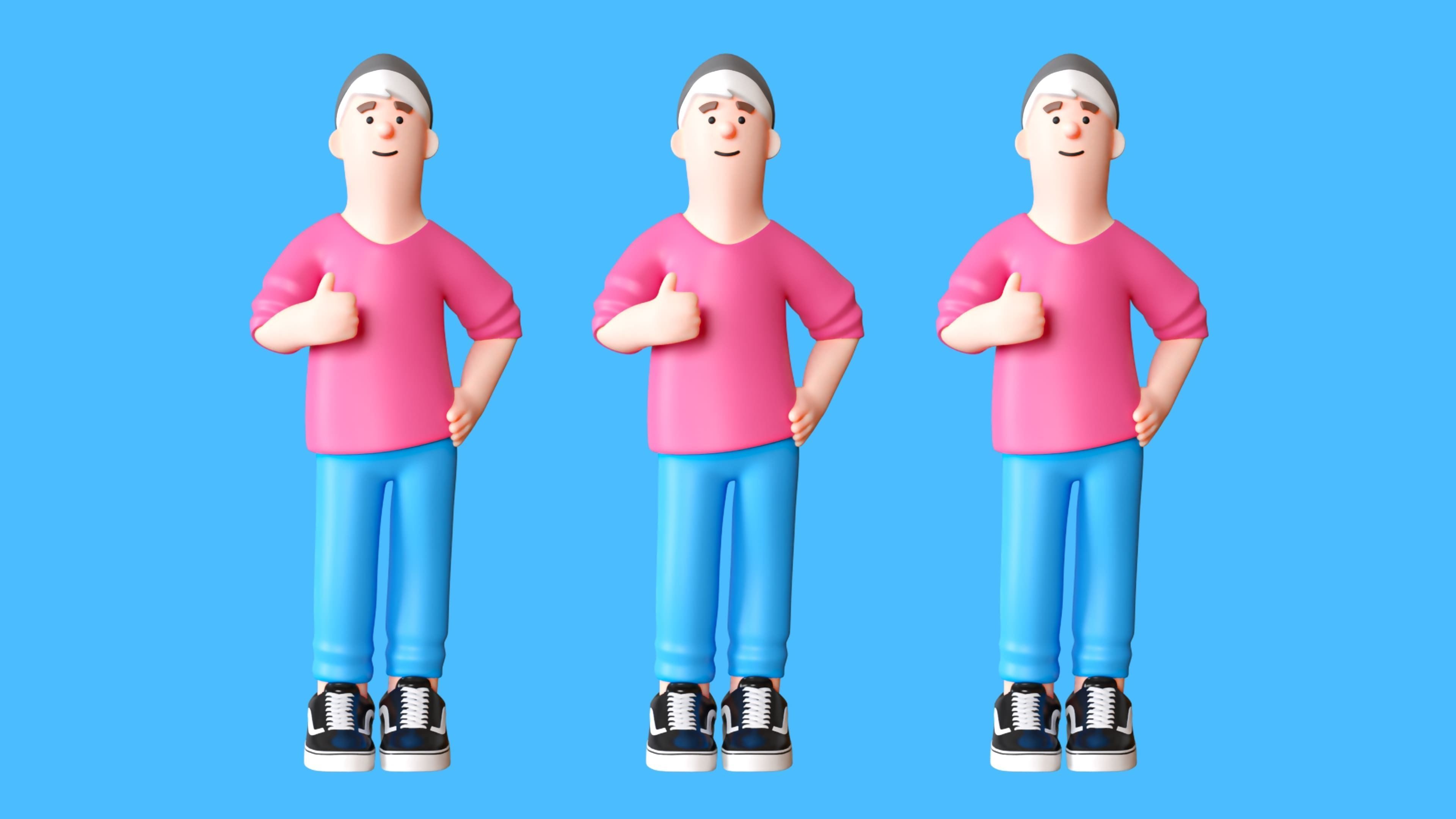 Cartoon Characters Low-poly 3D model_15