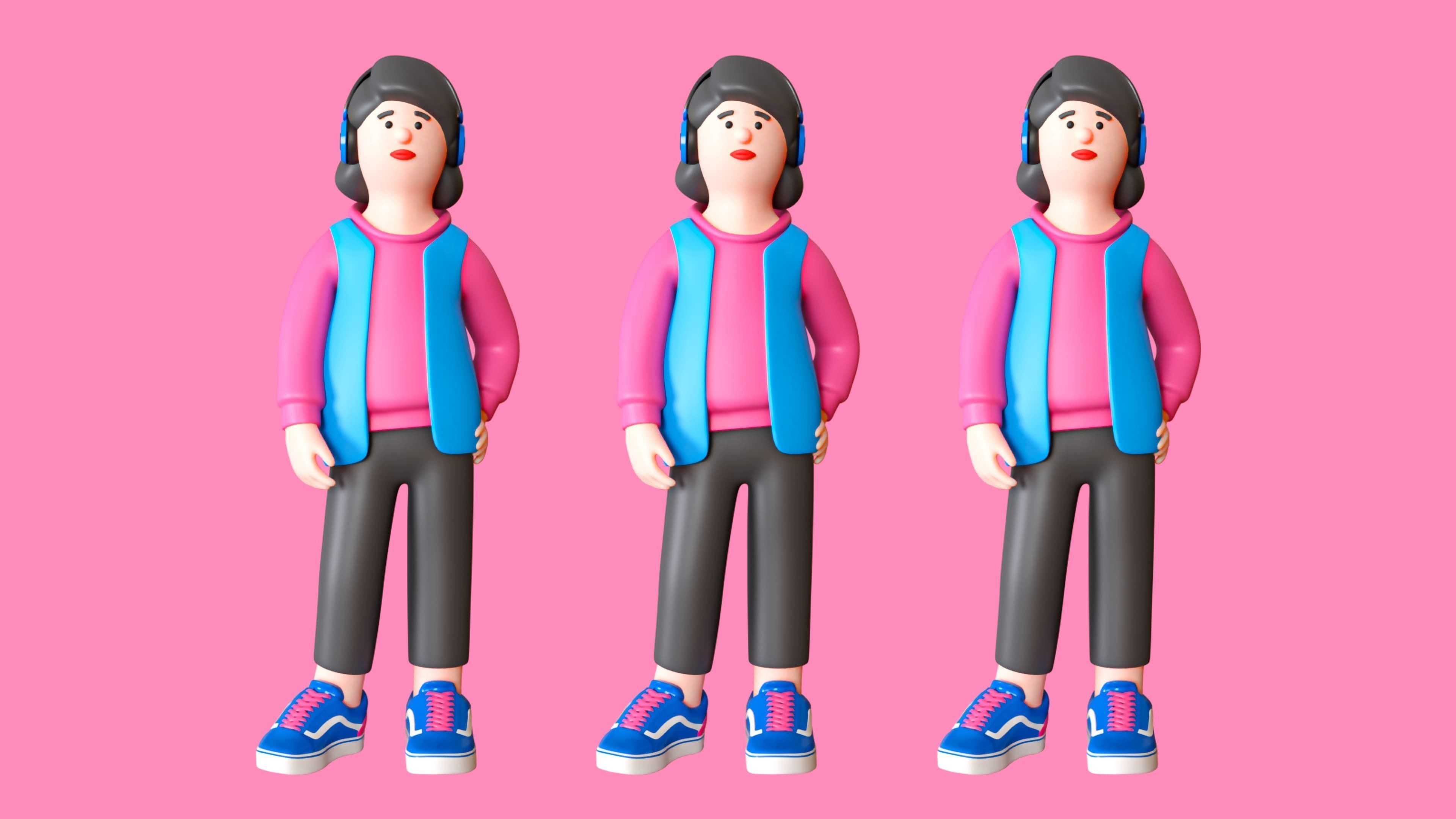 Cartoon Characters Low-poly 3D model_18