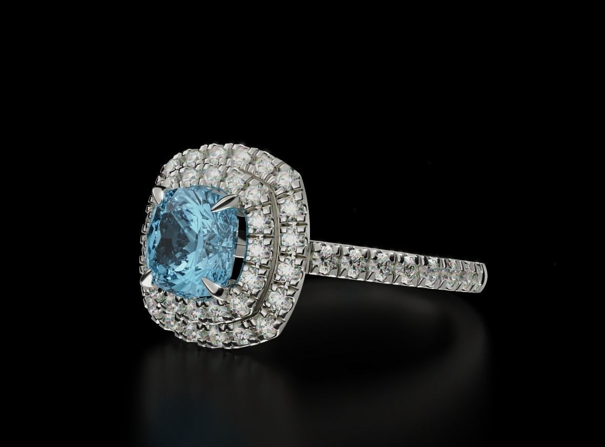 Delicate ring with diamonds and cushion 683 3D print model_8