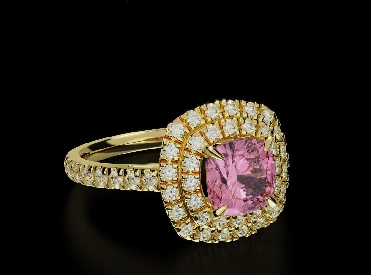 Delicate ring with diamonds and cushion 683 3D print model_11