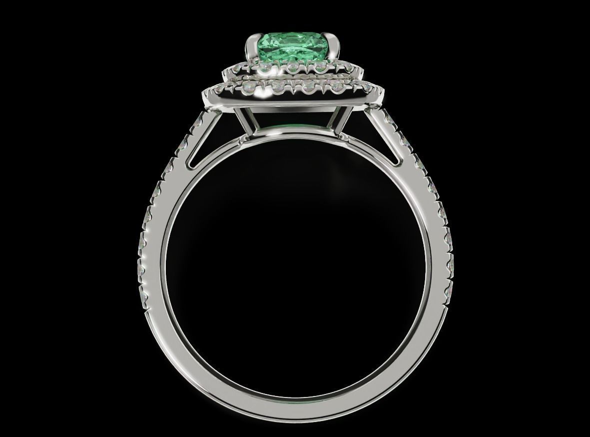 Delicate ring with diamonds and cushion 683 3D print model_4