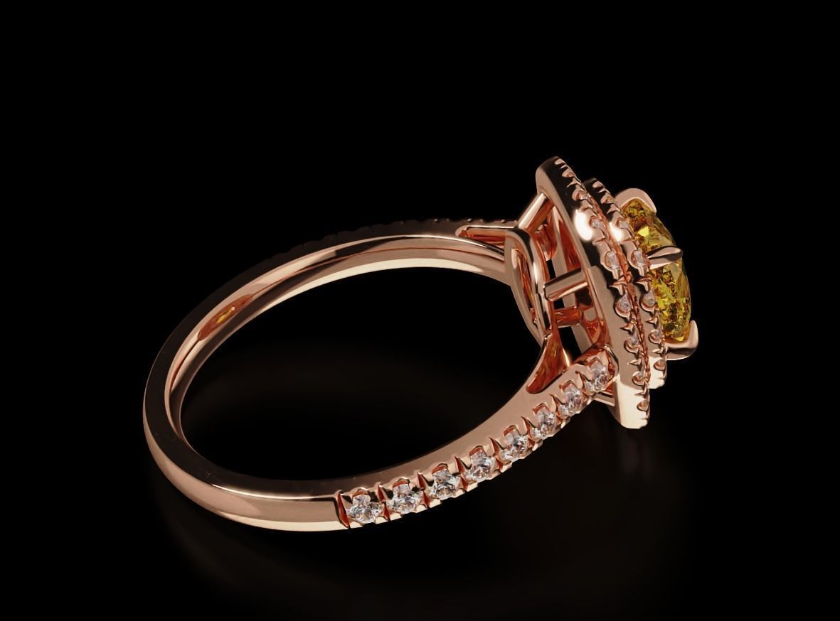 Delicate ring with diamonds and cushion 683 3D print model_5