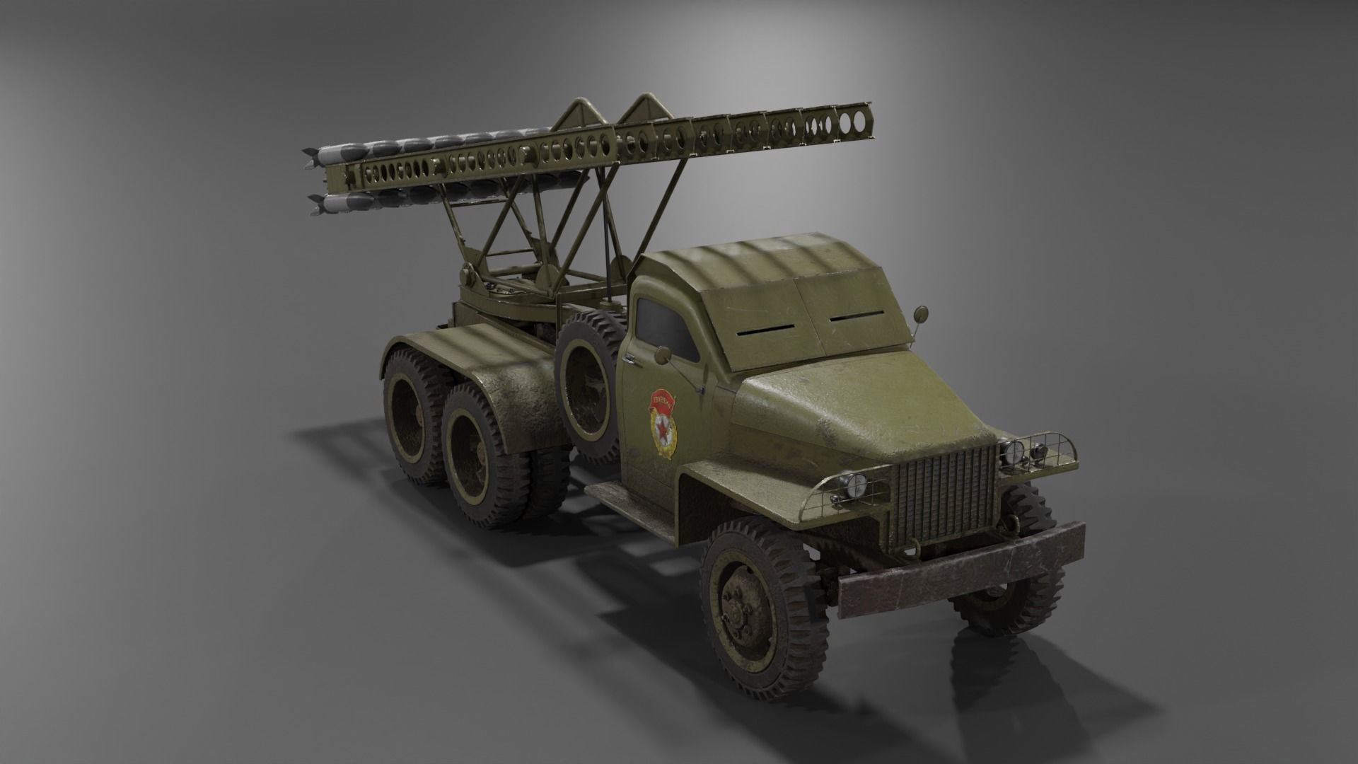 BM-13N Katyusha multiple rocket launcher  Low-poly 3D model_26
