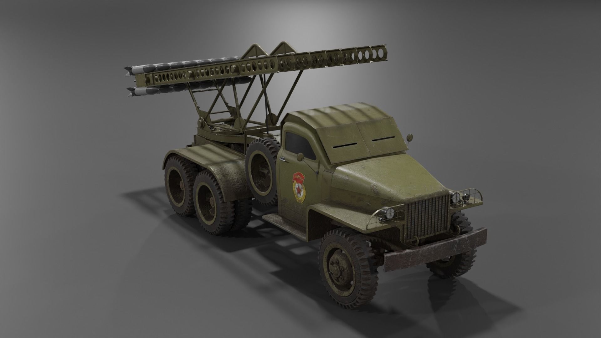 BM-13N Katyusha multiple rocket launcher  Low-poly 3D model_19
