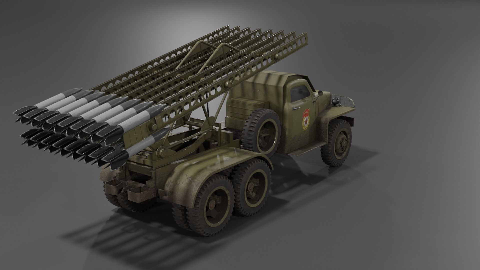 BM-13N Katyusha multiple rocket launcher  Low-poly 3D model_16