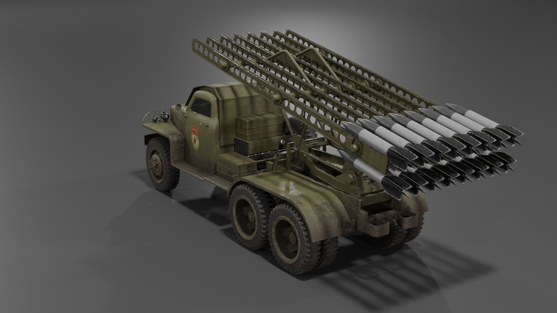 BM-13N Katyusha multiple rocket launcher  Low-poly 3D model_14