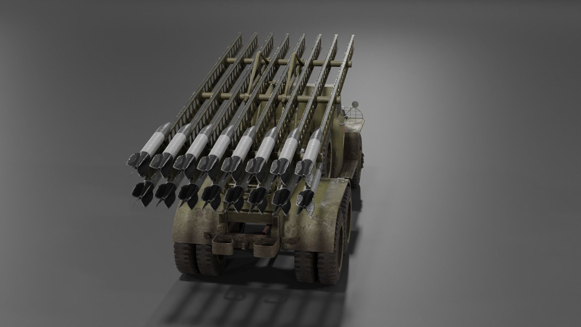 BM-13N Katyusha multiple rocket launcher  Low-poly 3D model_22