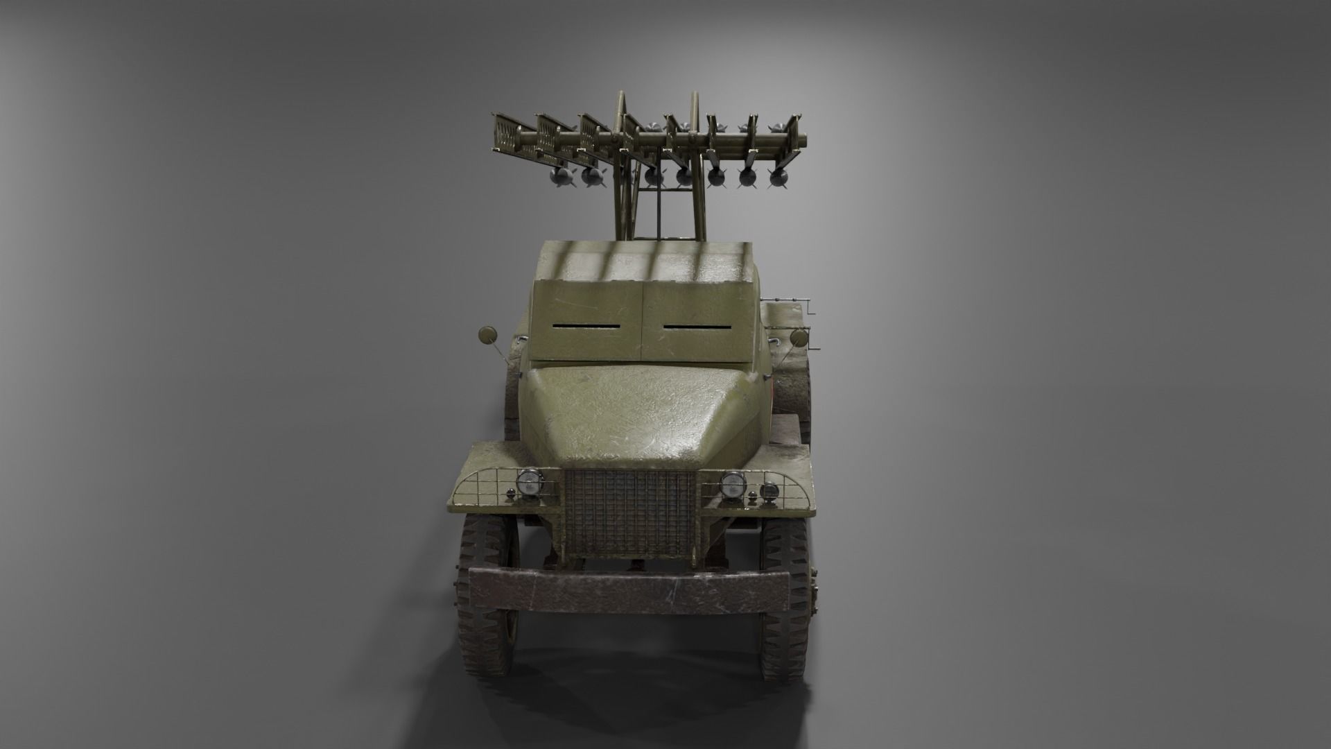 BM-13N Katyusha multiple rocket launcher  Low-poly 3D model_20