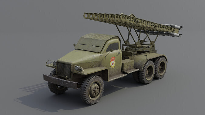 BM-13N Katyusha multiple rocket launcher  Low-poly 3D model
