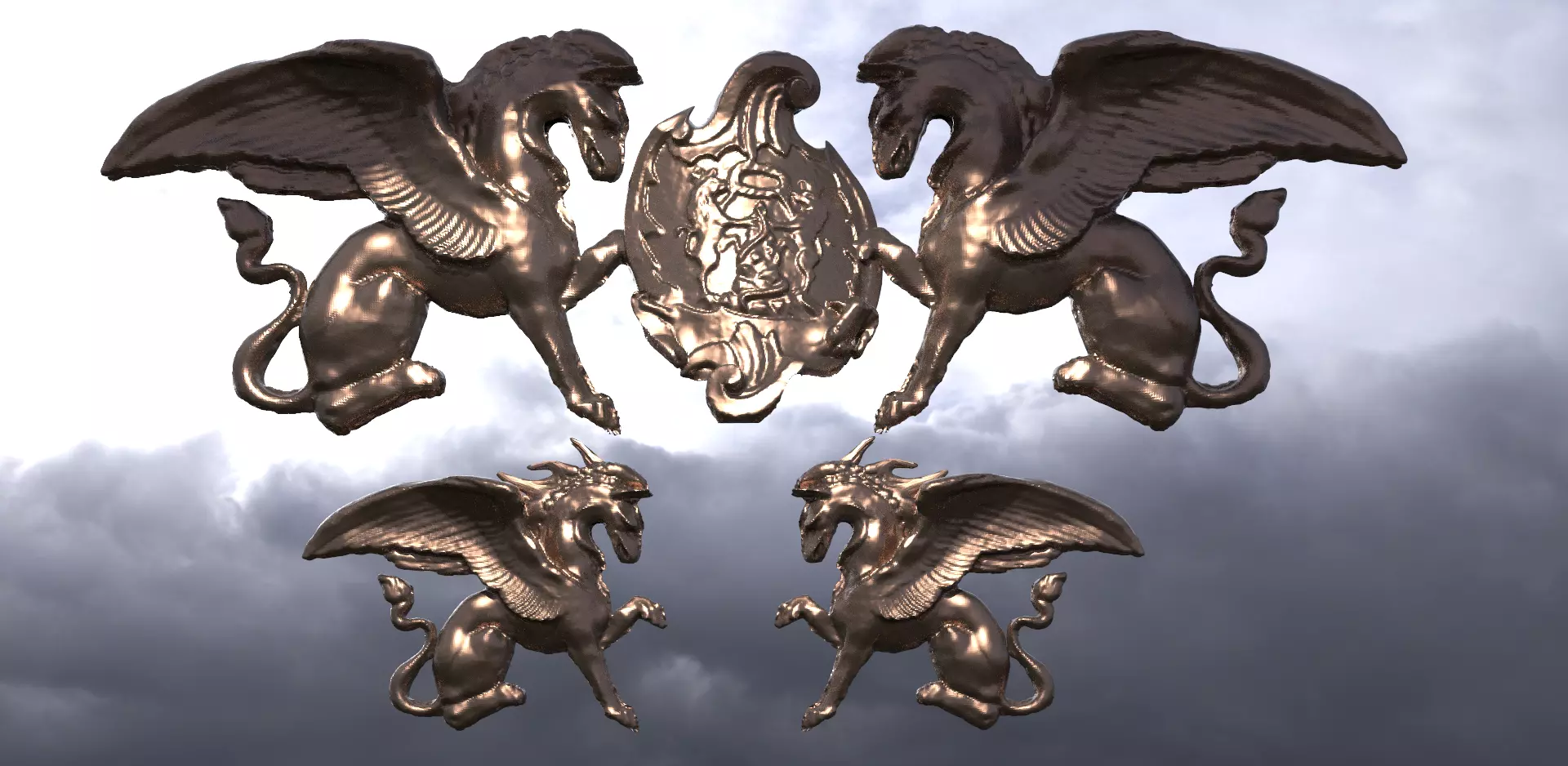 Medieval Crest Collection 1 3D model_0