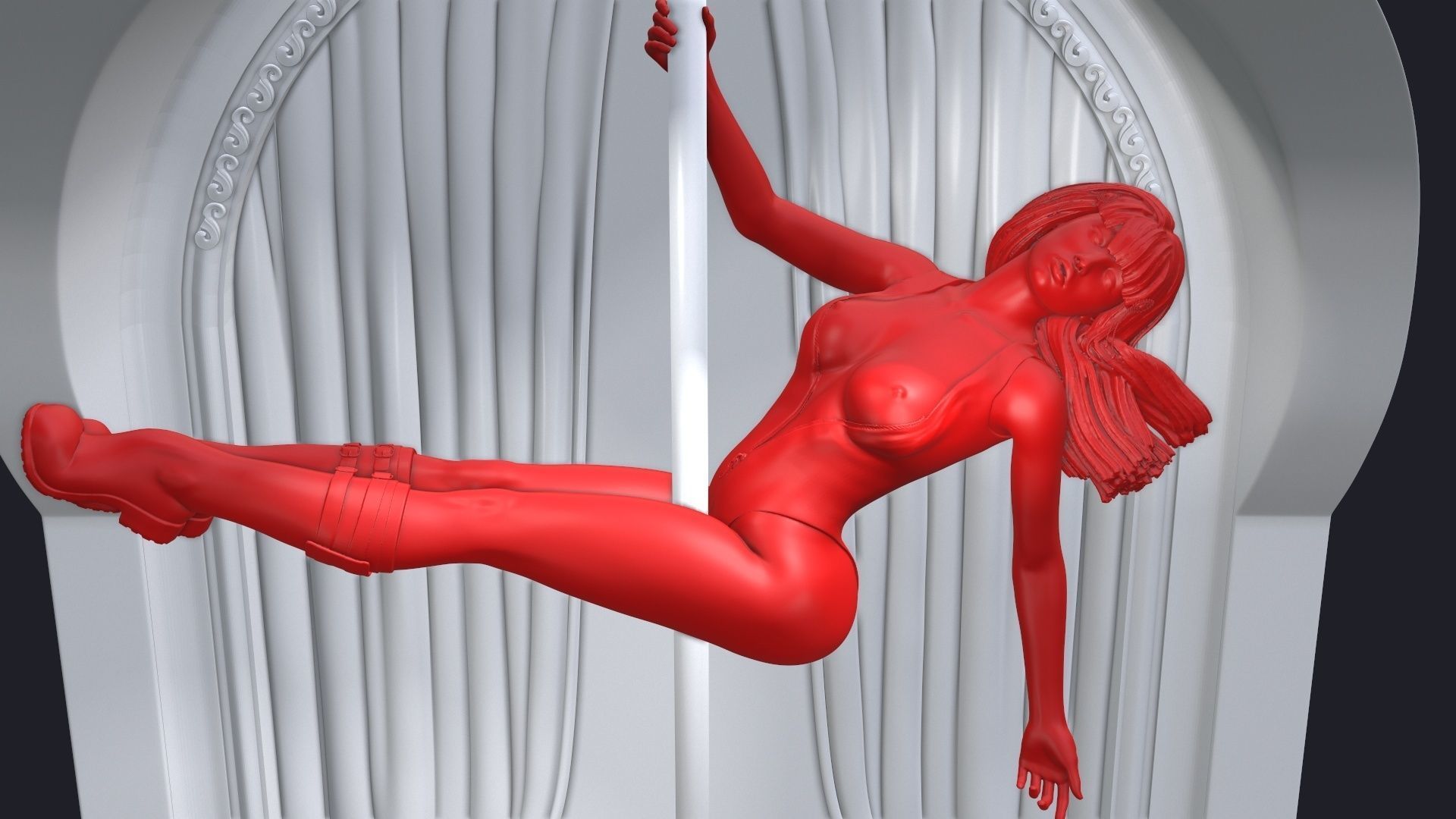 Headphone Holder strip dance 4 3D print model_15