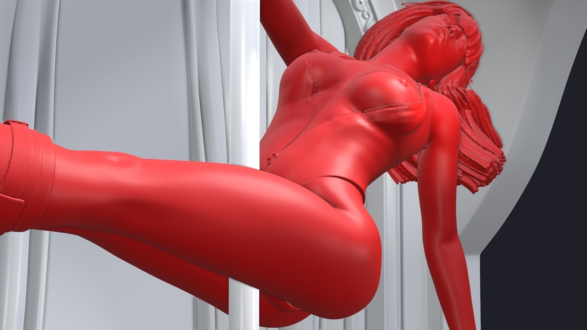 Headphone Holder strip dance 4 3D print model_17