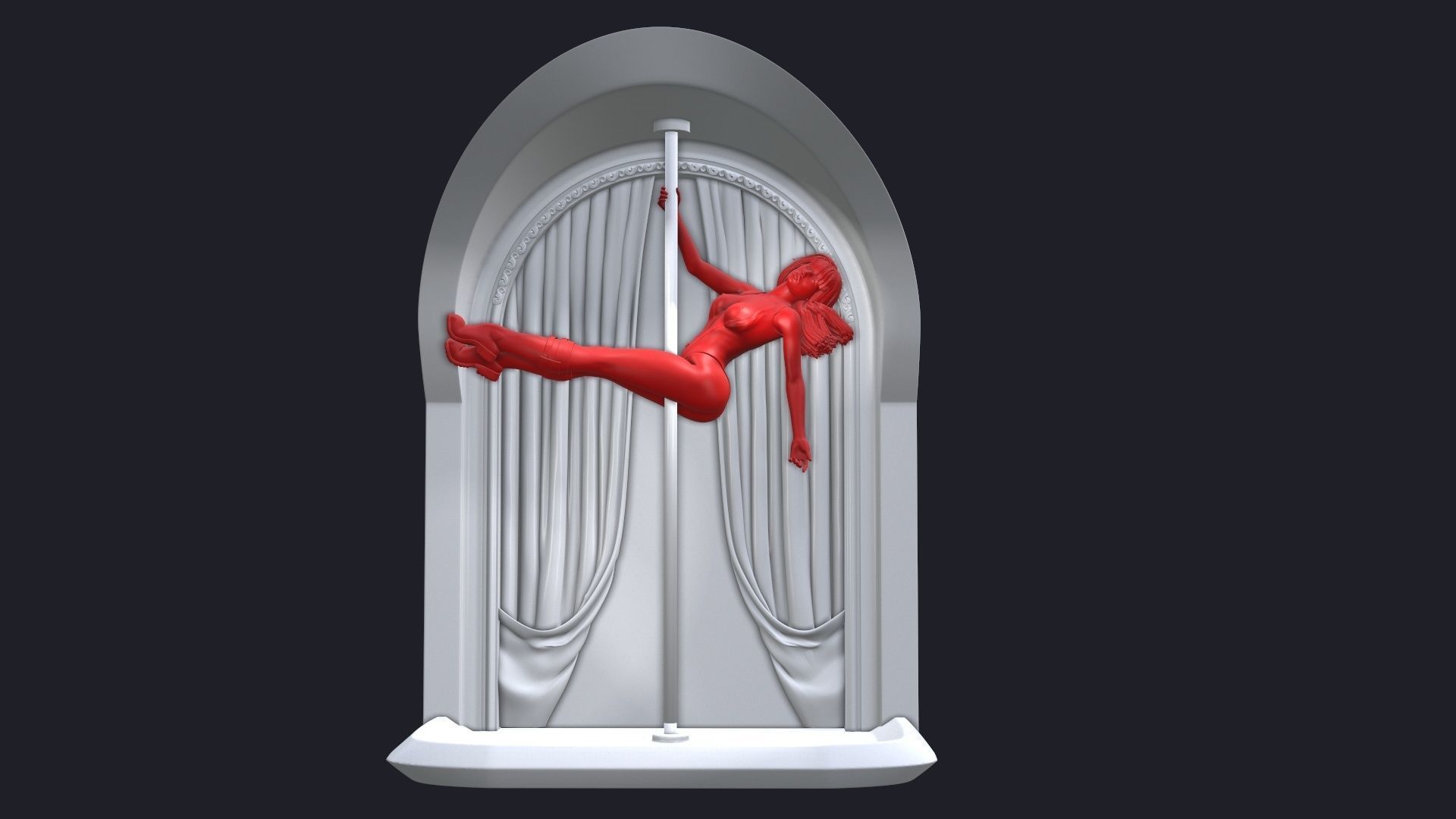 Headphone Holder strip dance 4 3D print model_12