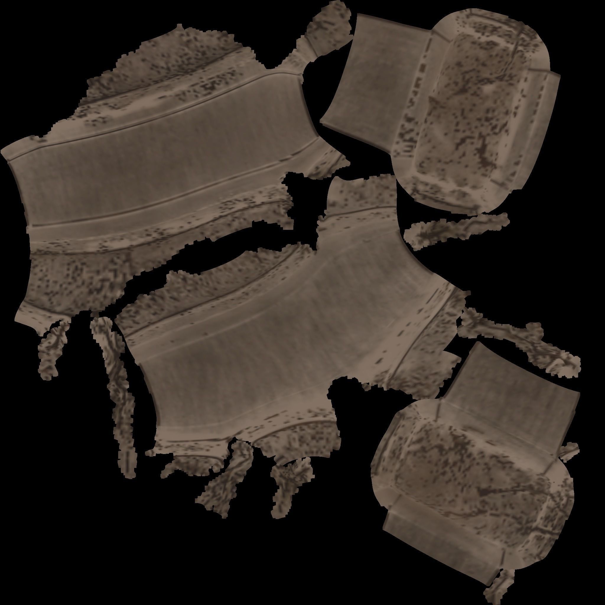 Sarcophagus stone box with cracks Low-poly 3D model_11