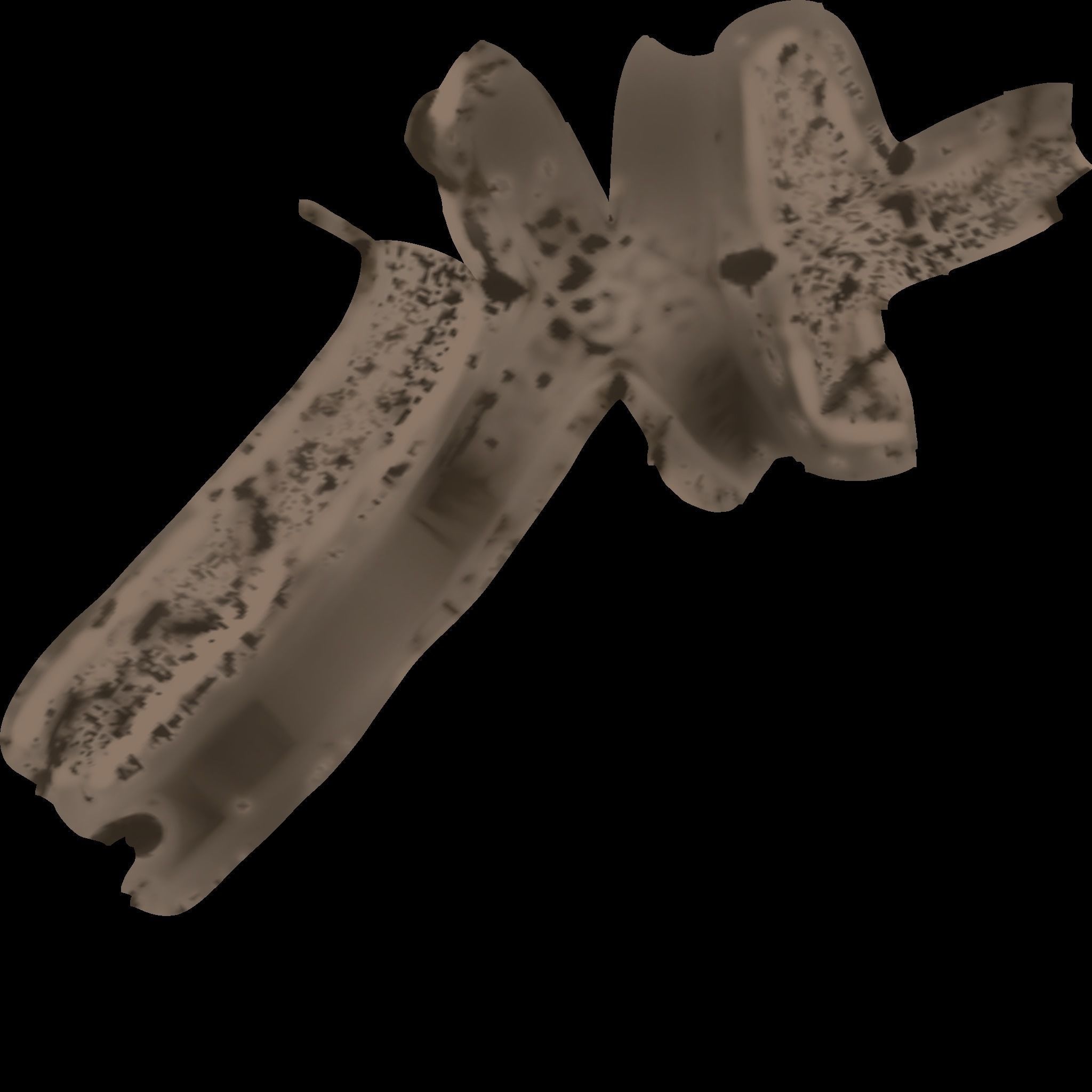 Sarcophagus stone box with cracks Low-poly 3D model_10