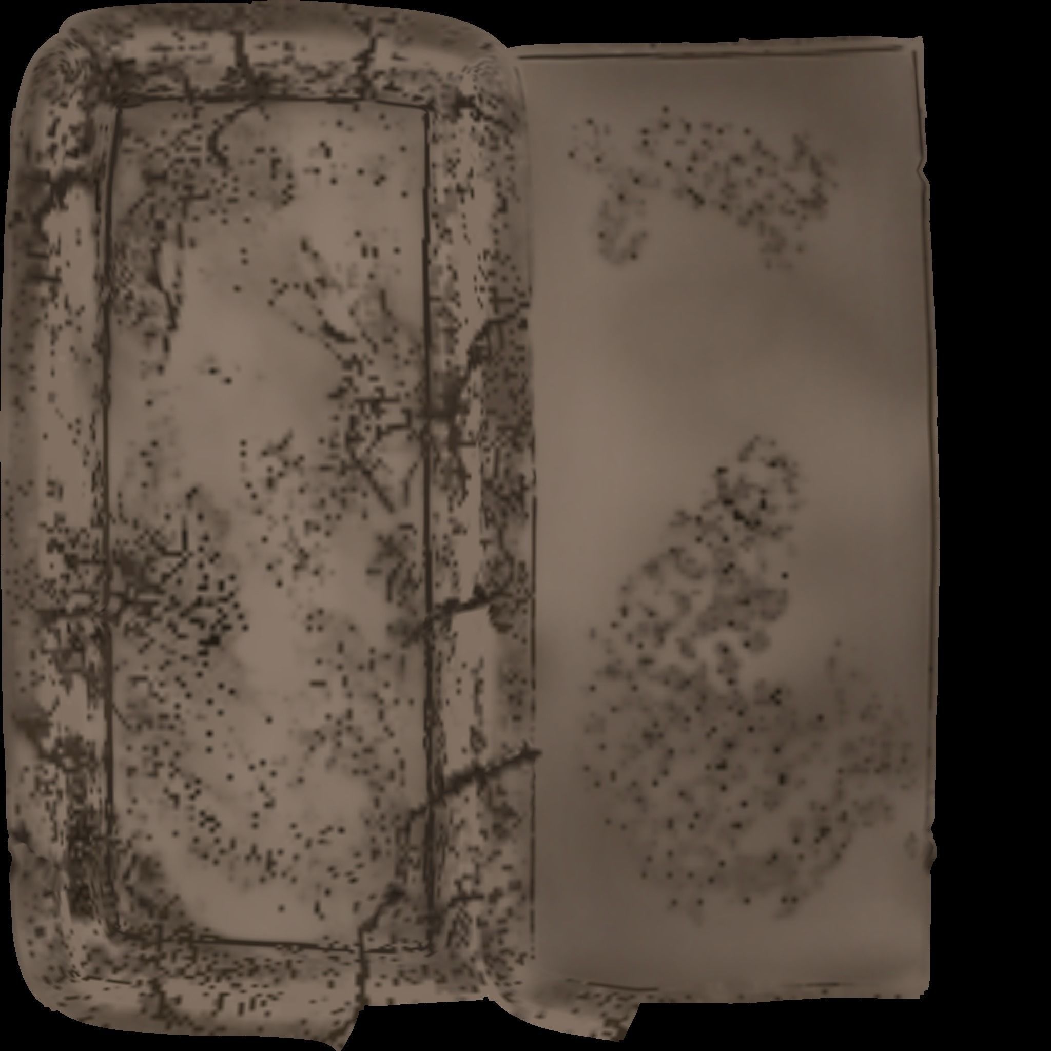 Sarcophagus stone box with cracks Low-poly 3D model_9