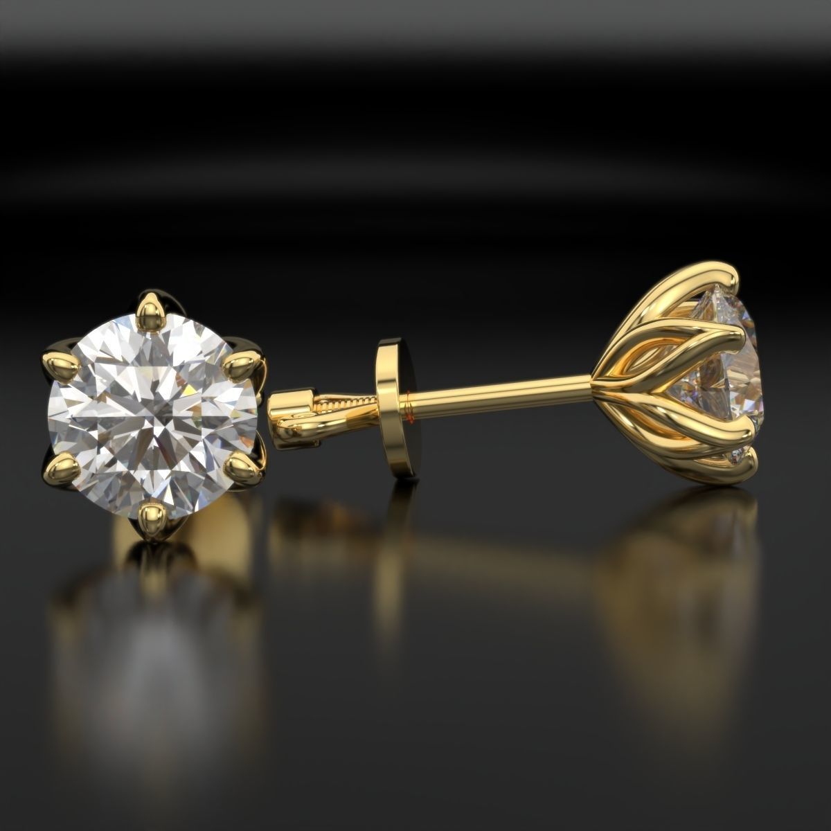 diamond studs 3D print model_8