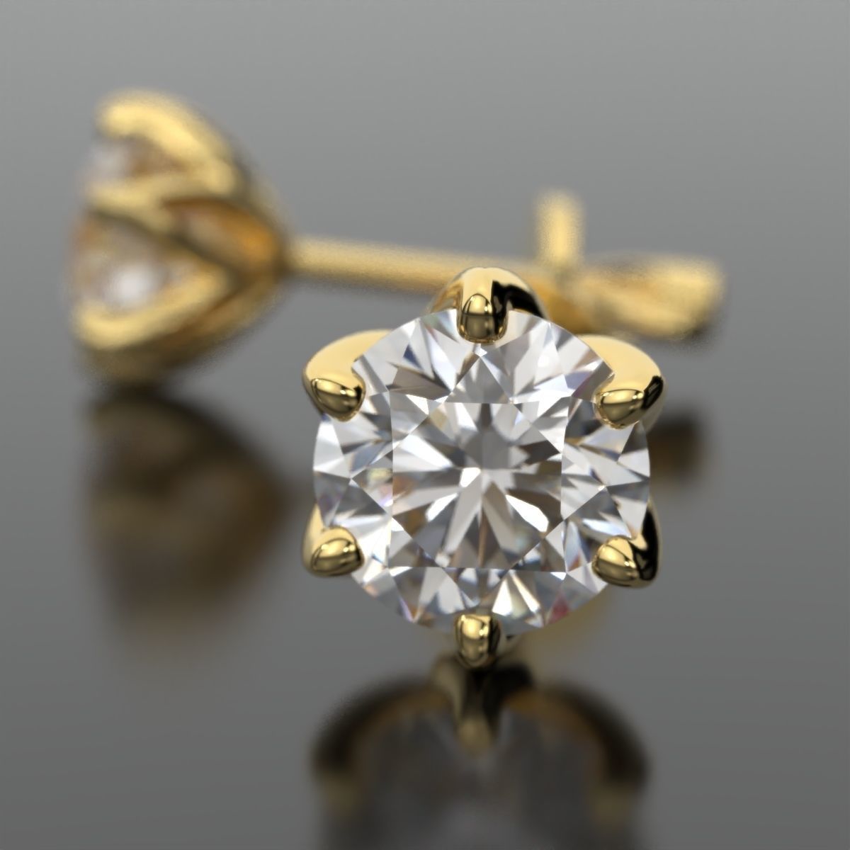 diamond studs 3D print model_3