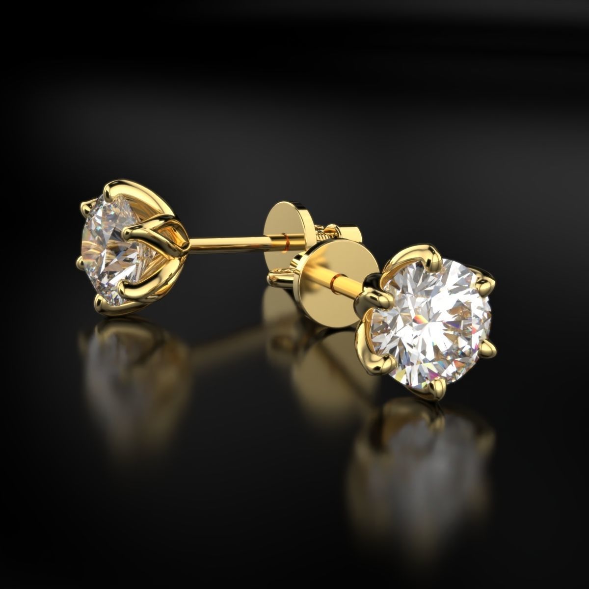 diamond studs 3D print model_7