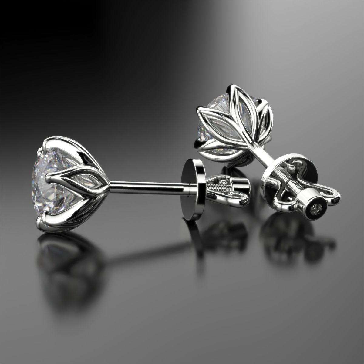 diamond studs 3D print model_6