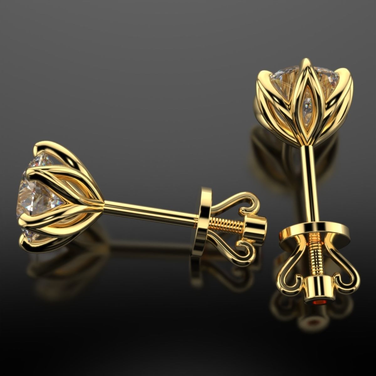diamond studs 3D print model_10