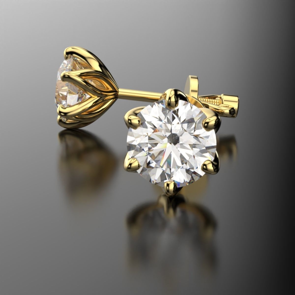 diamond studs 3D print model_11