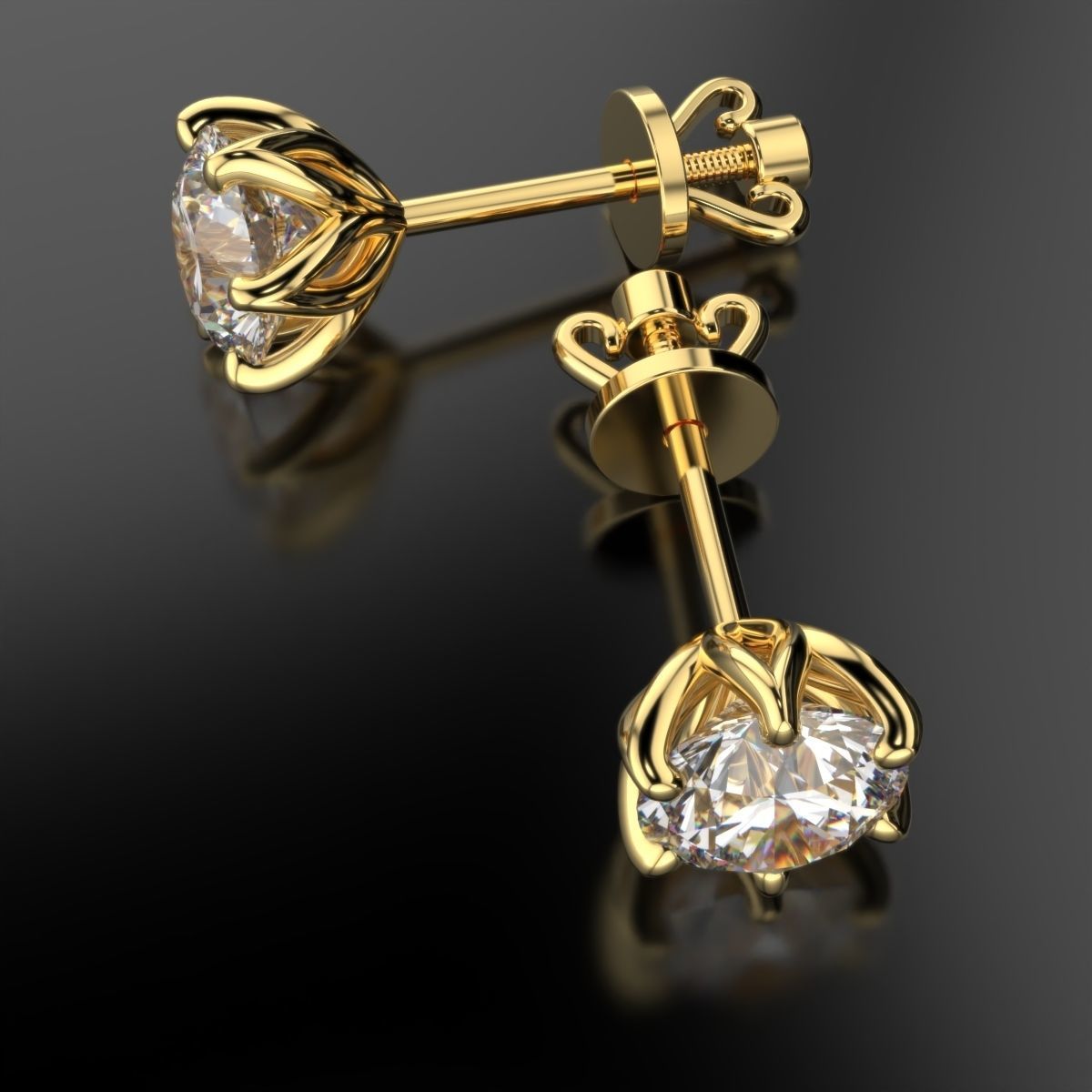 diamond studs 3D print model_9