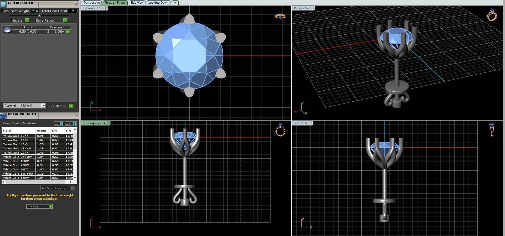 diamond studs 3D print model_4