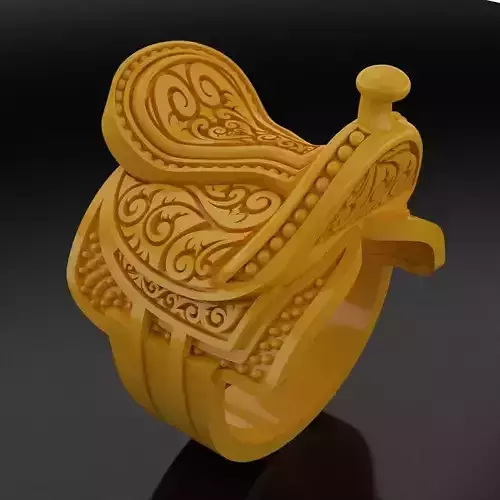 Horse Saddle Engraved Ring 3D print model
