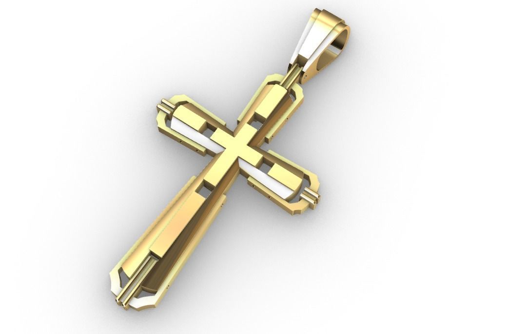 Cross Pendant 3D print model_3