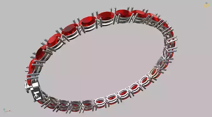 Riviera bracelet with clasp Gemstone Oval 5x7mm